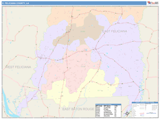 East Feliciana Parish (County), LA Digital Map Color Cast Style